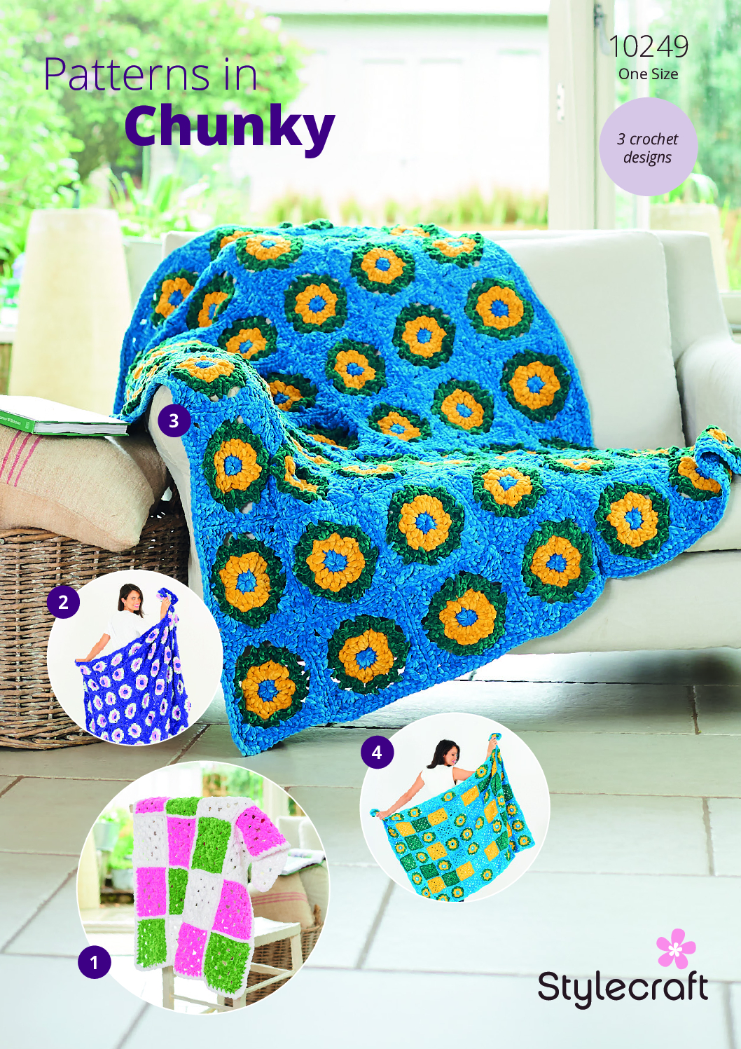 Stylecraft Motif Blankets in Chenille Chunky 10249