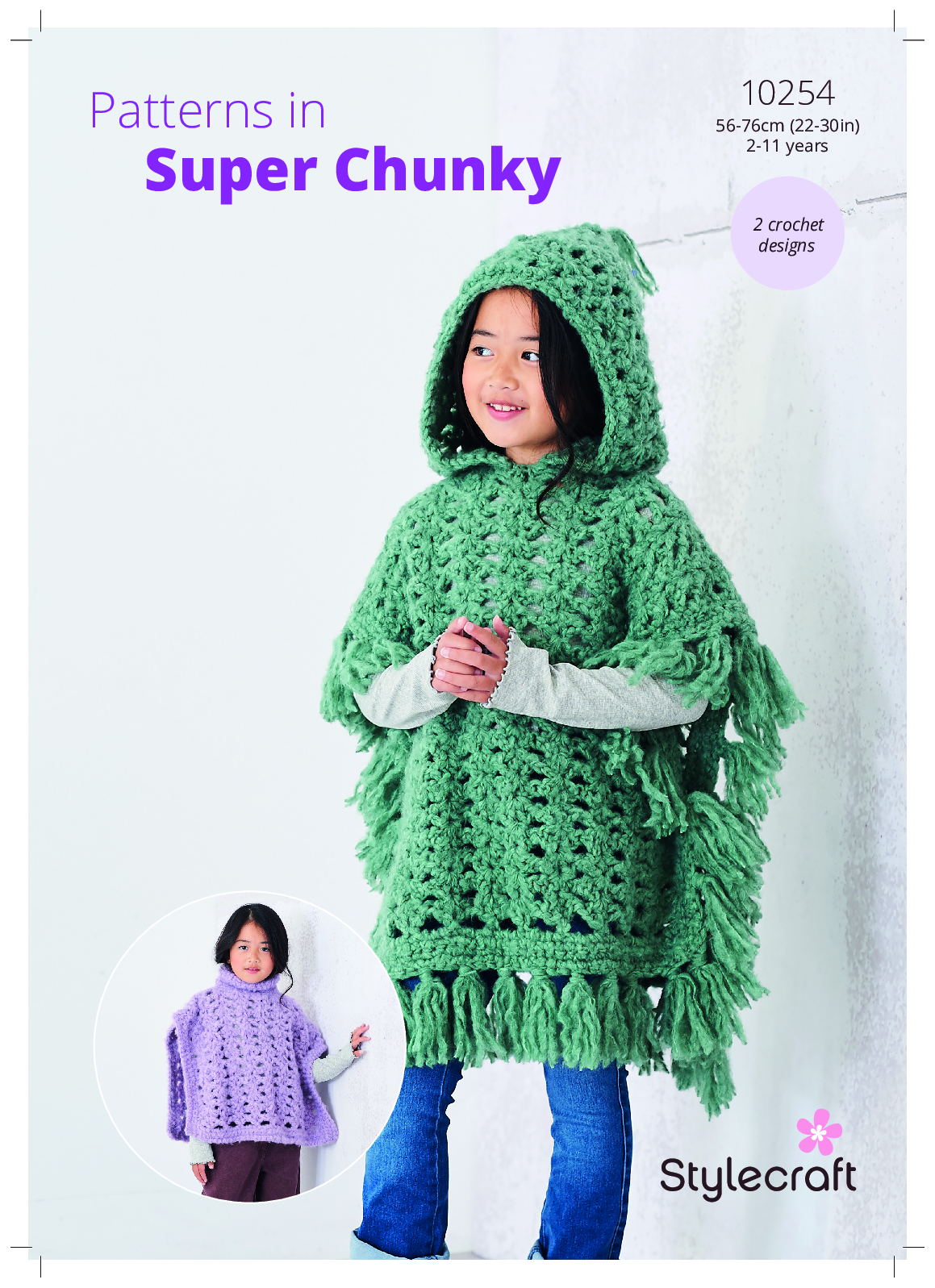 Stylecraft Crochet Ponchos in Cloudlike Super Chunky 10254