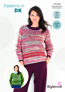 Stylecraft Crochet Sweaters in ReCreate & Colour Burst DK 10258
