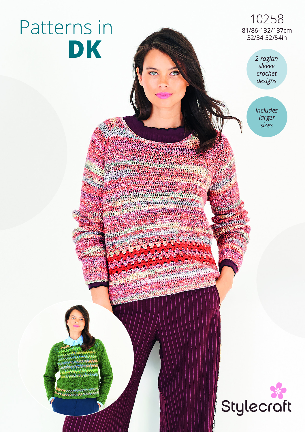 Stylecraft Crochet Sweaters in ReCreate & Colour Burst DK 10258