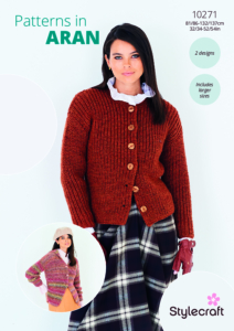 Stylecraft Ribbed Jackets in Highland Heathers Aran/Impressions Aran 10271