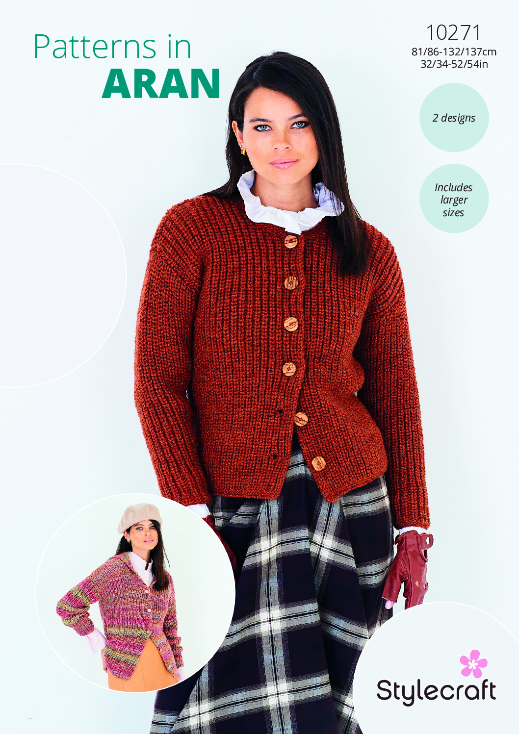 Stylecraft Ribbed Jackets in Highland Heathers Aran/Impressions Aran 10271
