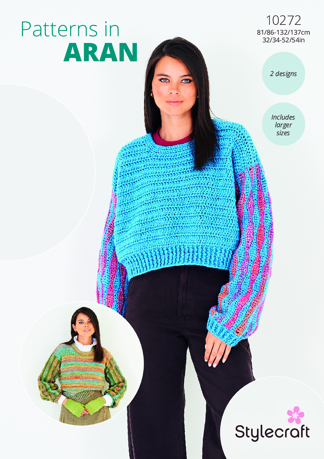 Stylecraft Crochet Sweaters in Highland Heathers Aran/Impressions Aran 10272