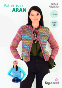Stylecraft Textured Cardigan & Sweater in Highland Heathers Aran/Impressions Aran 10273