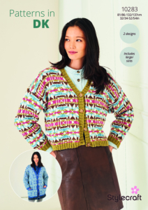 Stylecraft Long & Short Colourwork Cardigan in Life DK/Naturals Pure Wool 10283
