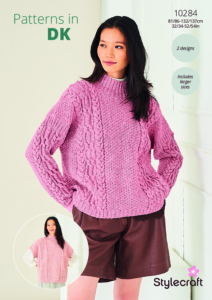 Stylecraft Cable & Texture Sweater & Tank in Life DK/Naturals Pure Wool 10284