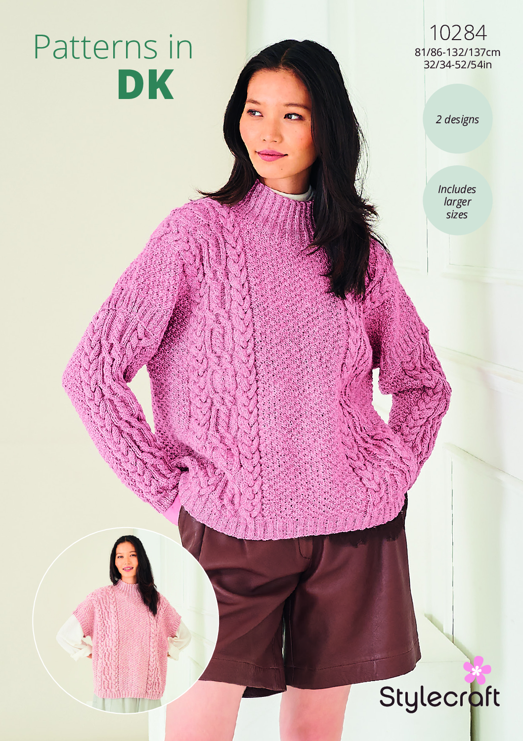 Stylecraft Cable & Texture Sweater & Tank in Life DK/Naturals Pure Wool 10284