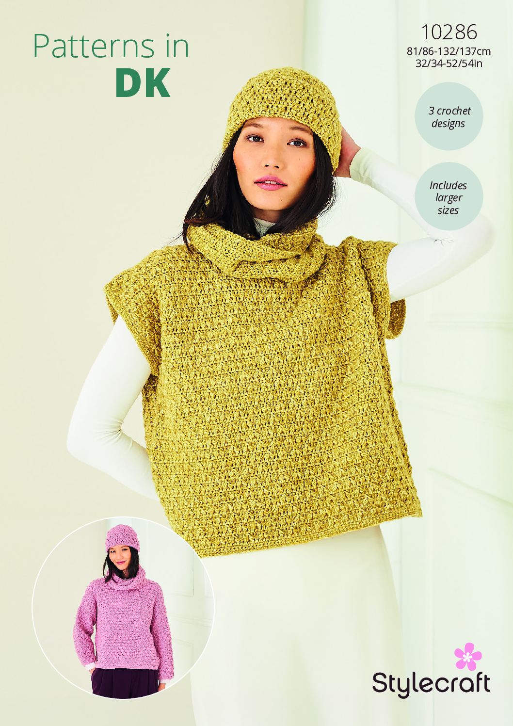 Stylecraft Textured Crochet Sweater, Tank & Hat in Life DK/Naturals Pure Wool 10286