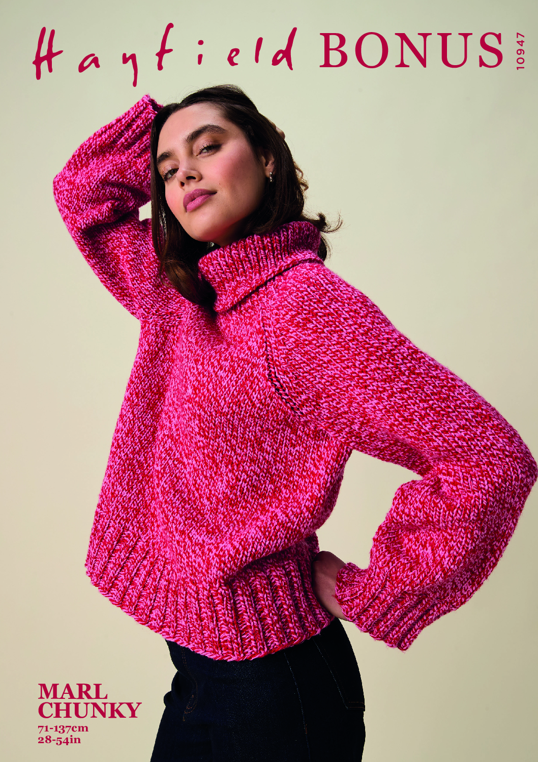 Meld Roll Neck Sweater in Hayfield Bonus Marl Chunky (10947)
