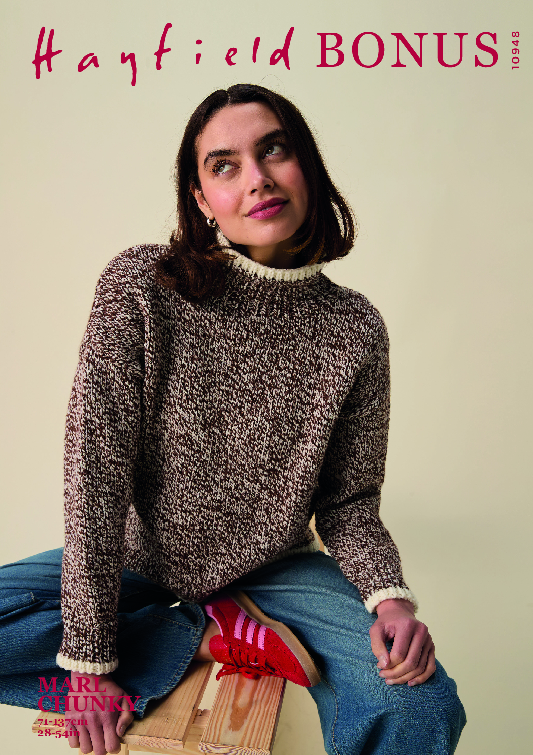 Mingle High Neck Sweater in Hayfield Bonus Marl Chunky (10948)