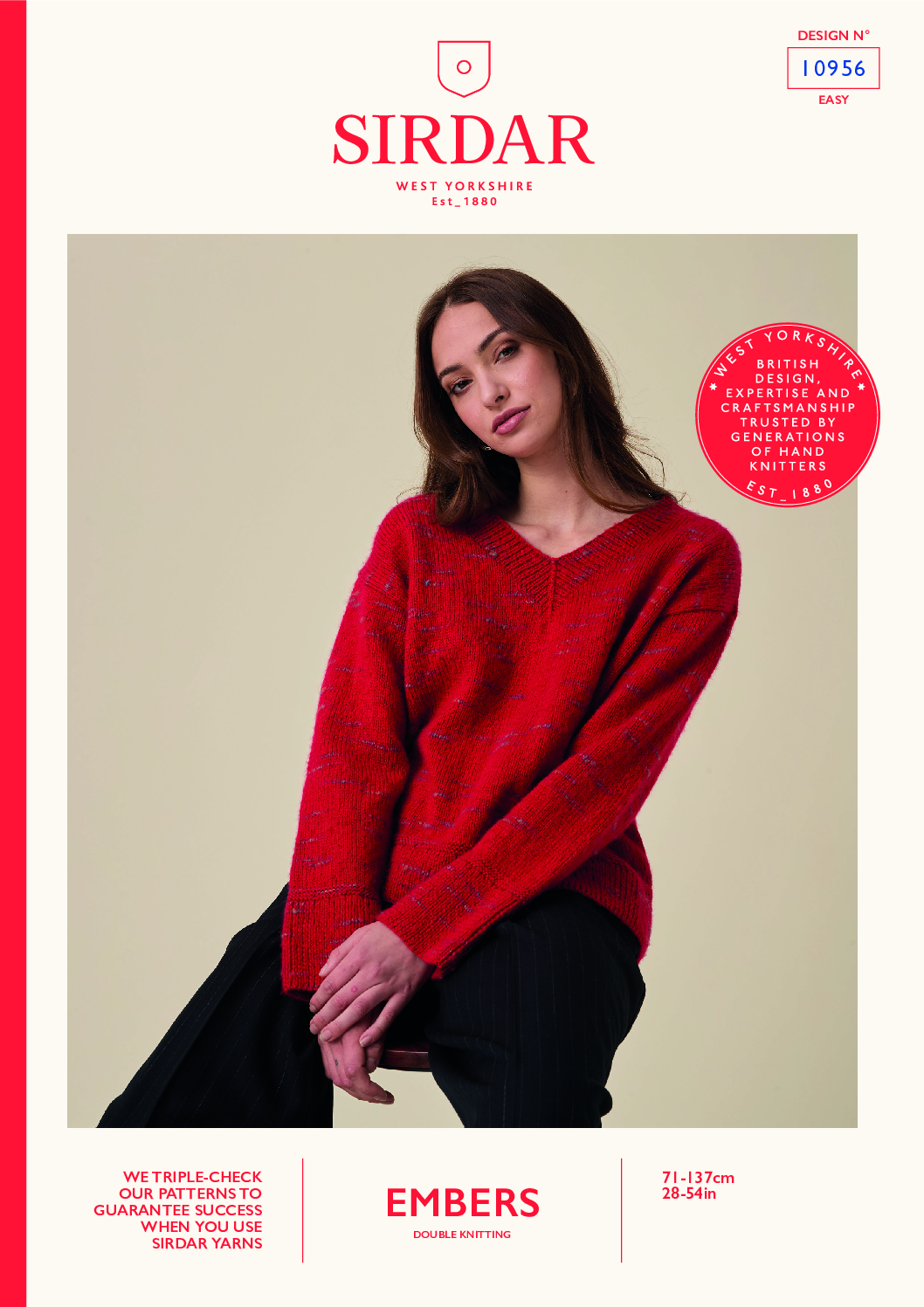 Firefly V Neck Sweater in Sirdar Embers (10956)