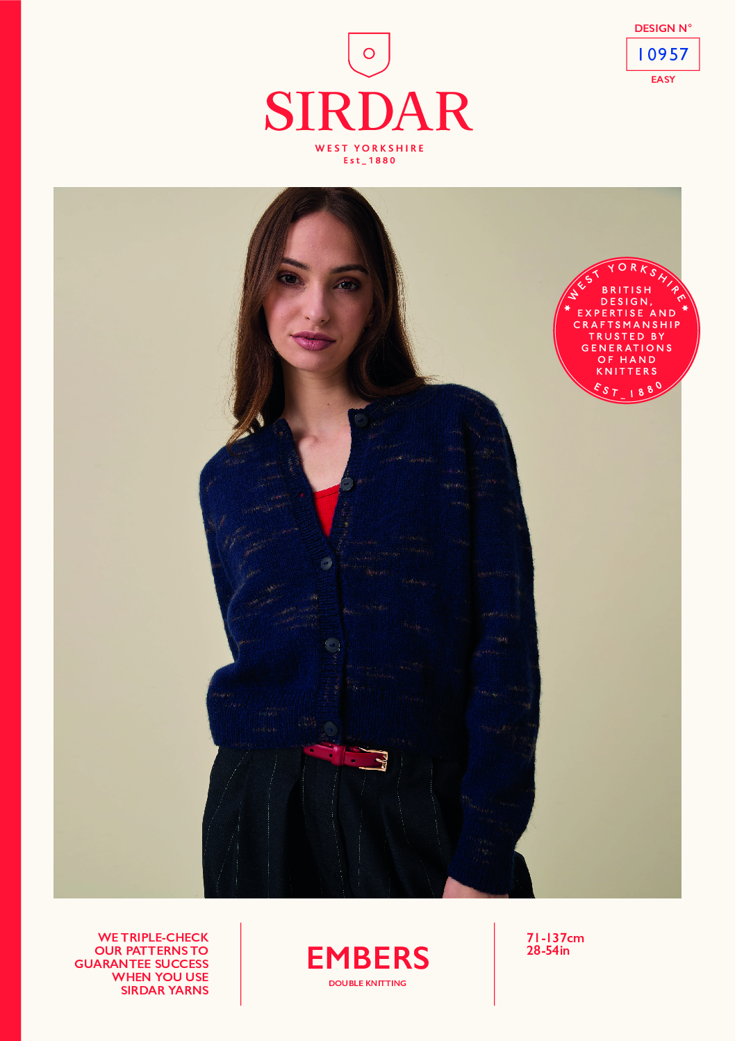 Candlelight Cardigan in Sirdar Embers (10957)