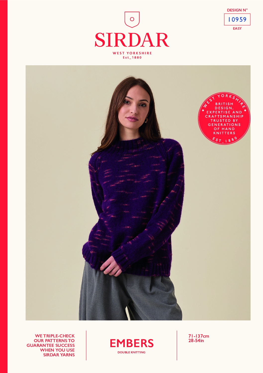 Kindling Raglan Sweater in Sirdar Embers (10959)