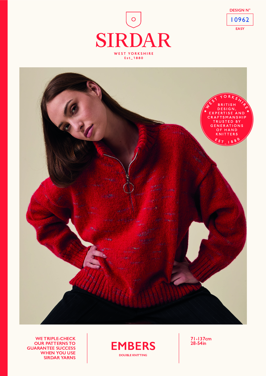 Flashpoint Zip Sweater in Sirdar Embers (10962)