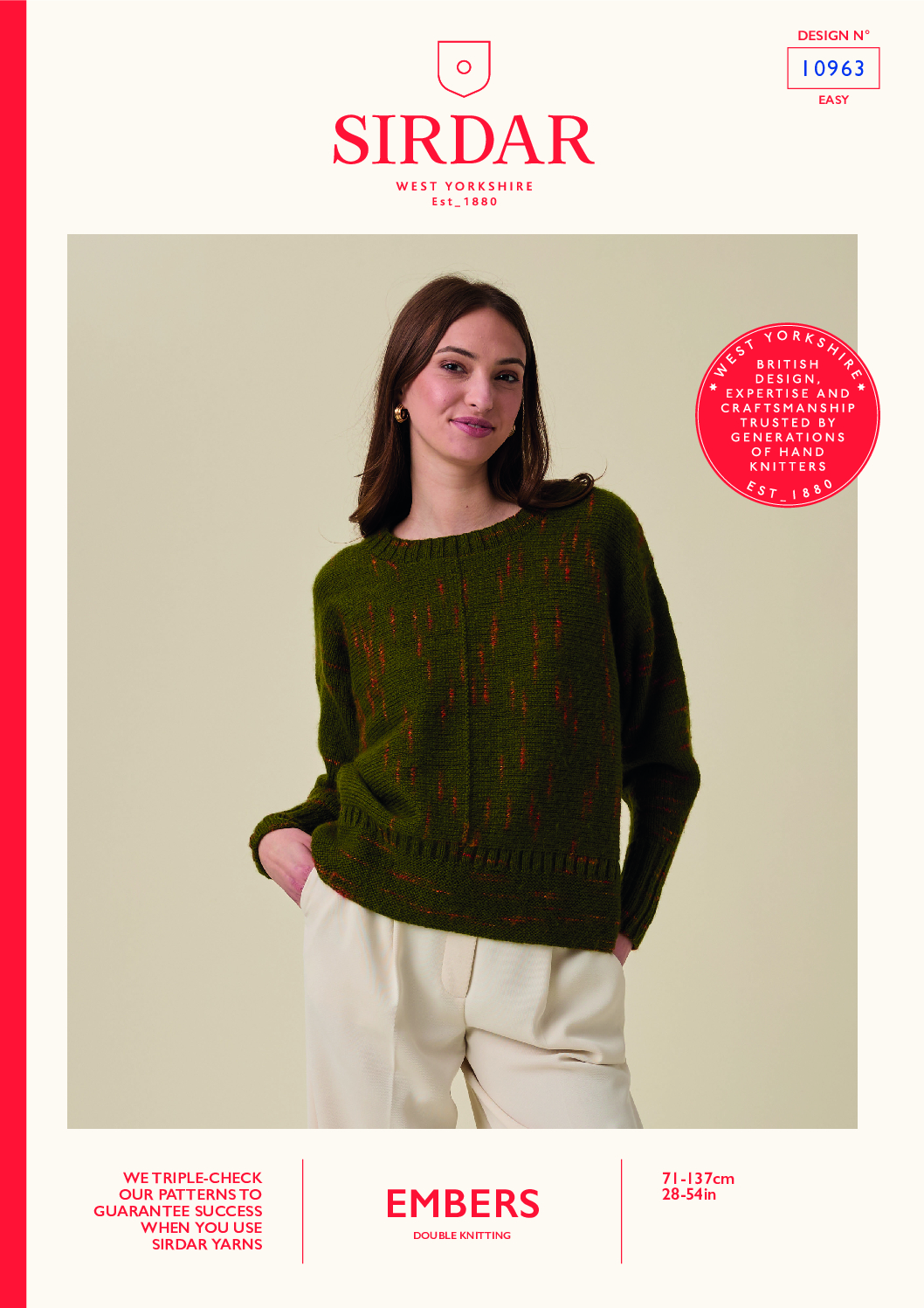 Glimmer Sideways Sweater in Sirdar Embers (10963)